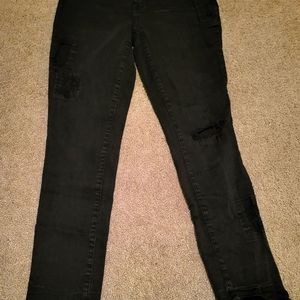 Black raw hem jeans
